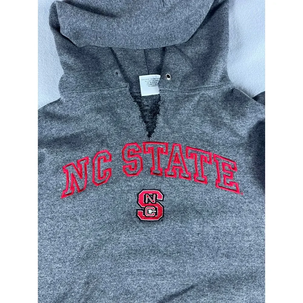 Vintage NC State Wolfpack Hoodie Mens XL Gray College Sports USA Made Sweatshirt